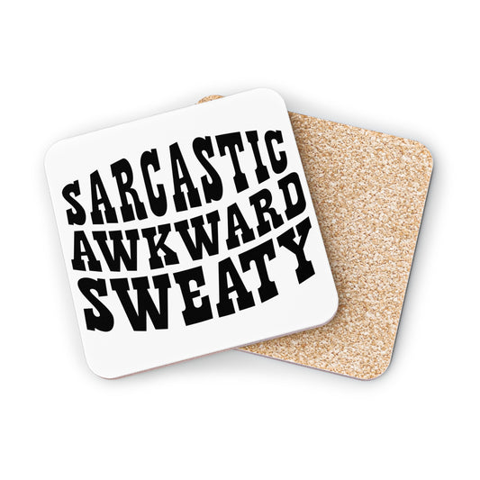 "Sarcastic,Awkward,Sweaty" Square Coasters