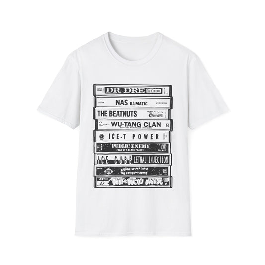 90's Hip Hop Cassettes Unisex Softstyle T-Shirt