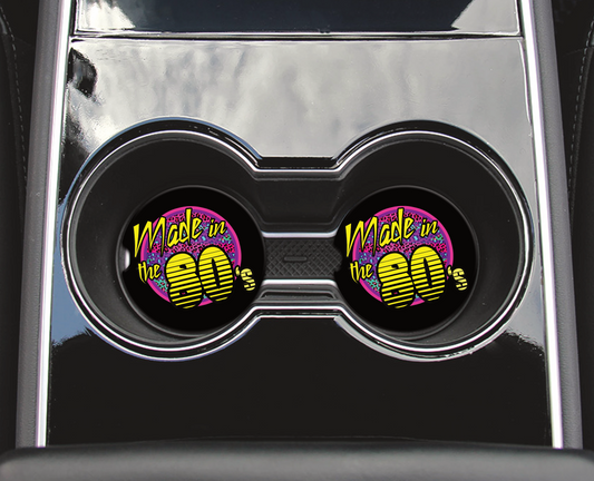 Made In The 80's Retro Design Neoprene Car Coasters
