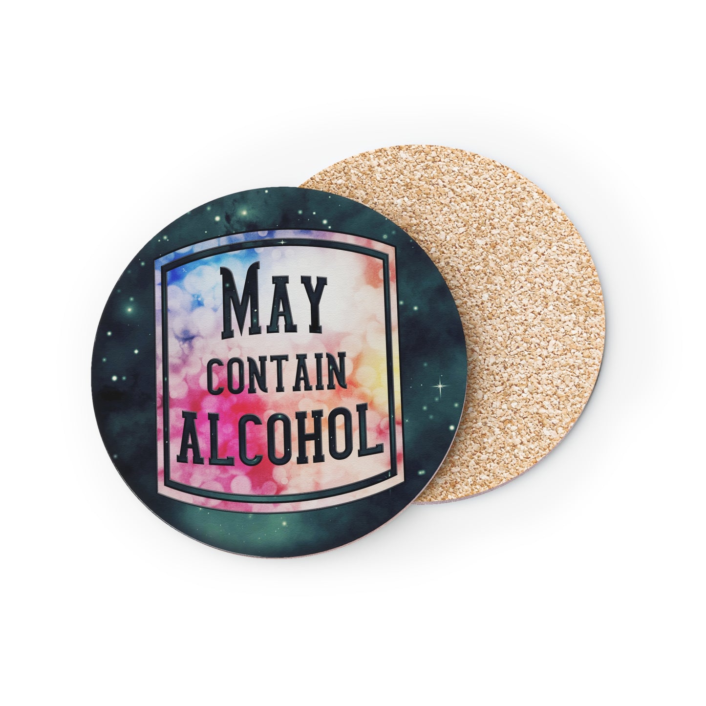 " May Contain Alcohol " Round Coasters
