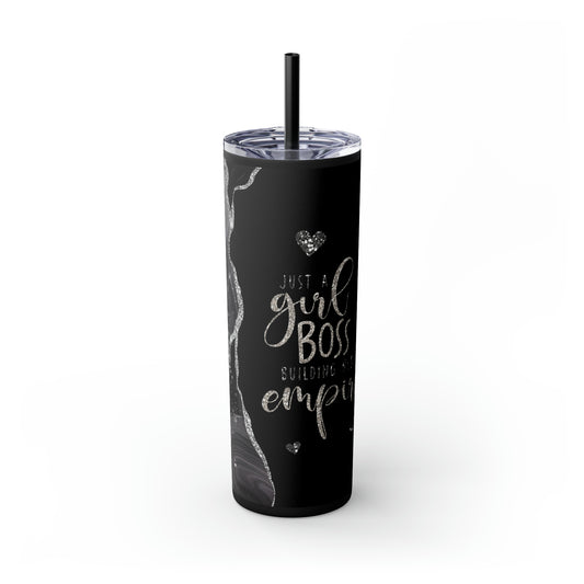 "Just A Girl Boss Building Her Empire" Tumbler with Straw, 20oz