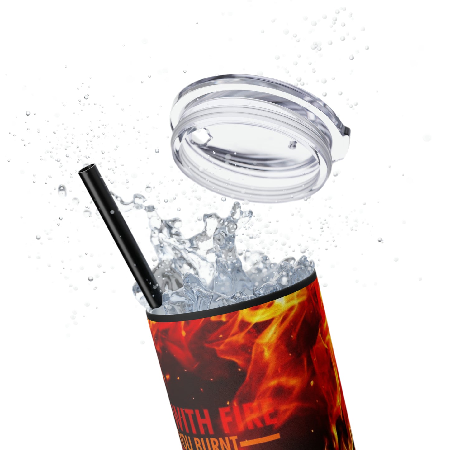 Fire & Rescue Fire Fighter Skinny Tumbler with Straw, 20oz