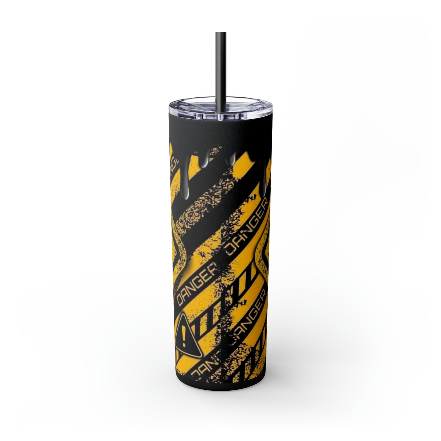 " Caution I Have No Filter" Skinny Tumbler with Straw, 20oz