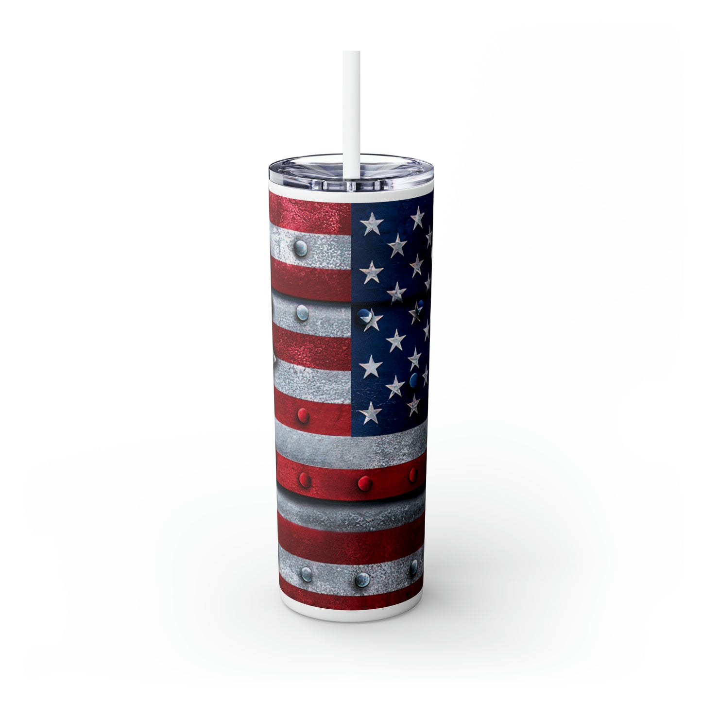 Fire Fighter American Flag Tumbler with Straw, 20oz
