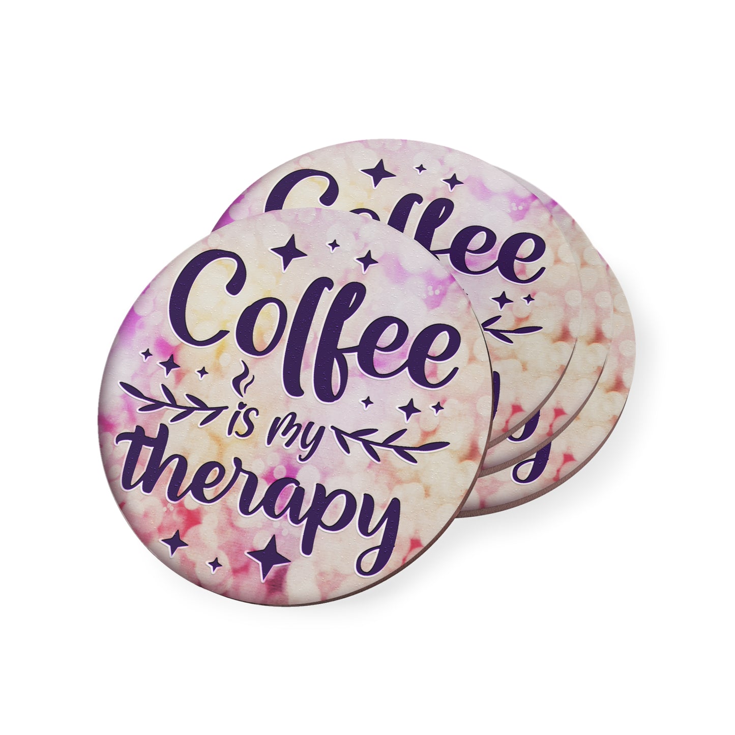 " Coffee Is My Therapy " Round Coasters