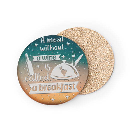 "A Meal Without A Wine Is Called A Breakfast" Round Coasters