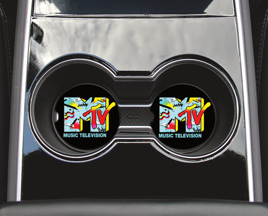 80's Retro MTV Logo Neoprene Car Coasters