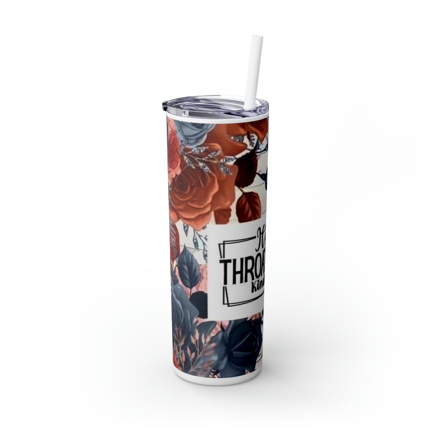 " It's A Throat Punch Kinda Day " Skinny Tumbler with Straw, 20oz